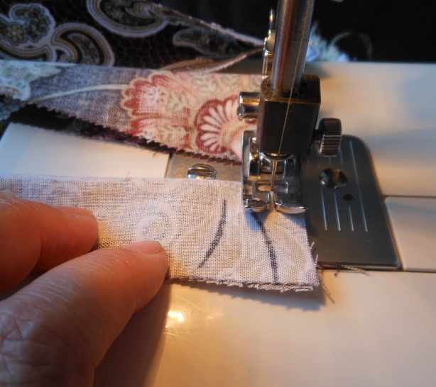 Just keep sewing - No need to break your thread after each blade.